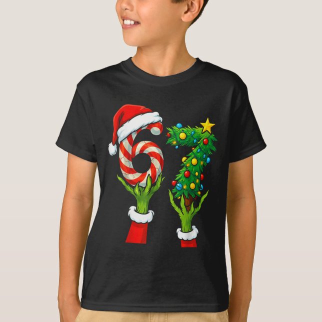 67 Christmas 6 7 Meme Hands Holiday Gen Alpha For  T-Shirt (Vorderseite)
