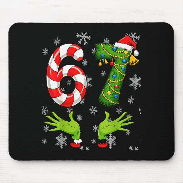 67 Christmas 6 7 Meme Pajamas 67 Bruh Slang  Mousepad (Vorne)