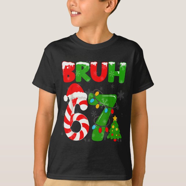 67 Christmas 6 7 Meme Pajamas 67 Bruh Slang  T-Shirt (Vorderseite)