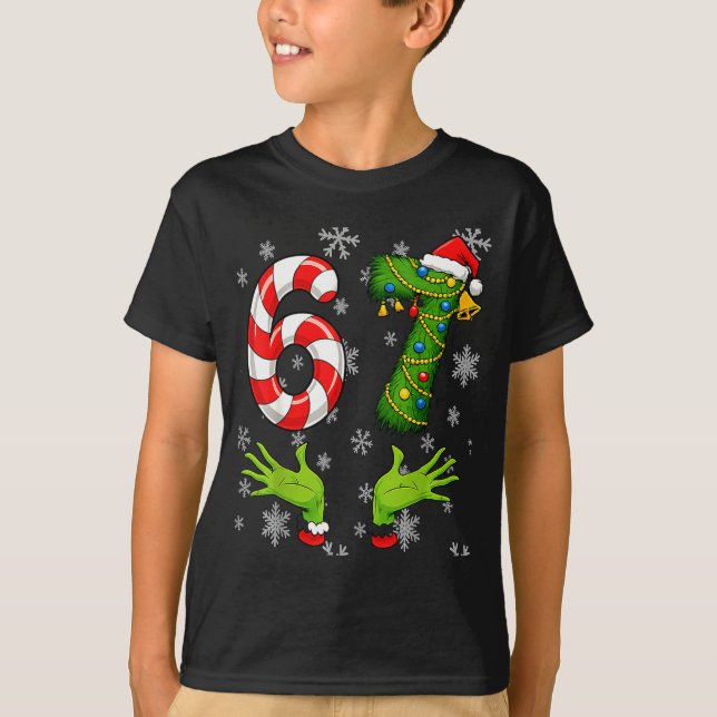 67 Christmas 6 7 Meme Pajamas 67 Bruh Slang  T-Shirt (Vorderseite)