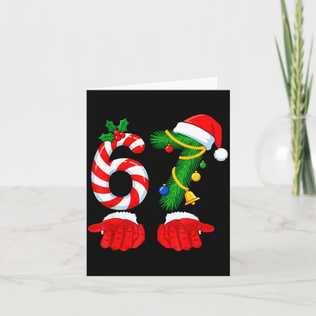 67 Christmas 6 7 Meme Pajamas For Kids Women Men S Karte (Vorderseite)