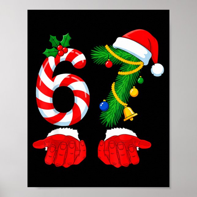 67 Christmas 6 7 Meme Pajamas For Kids Women Men S Poster (Vorne)