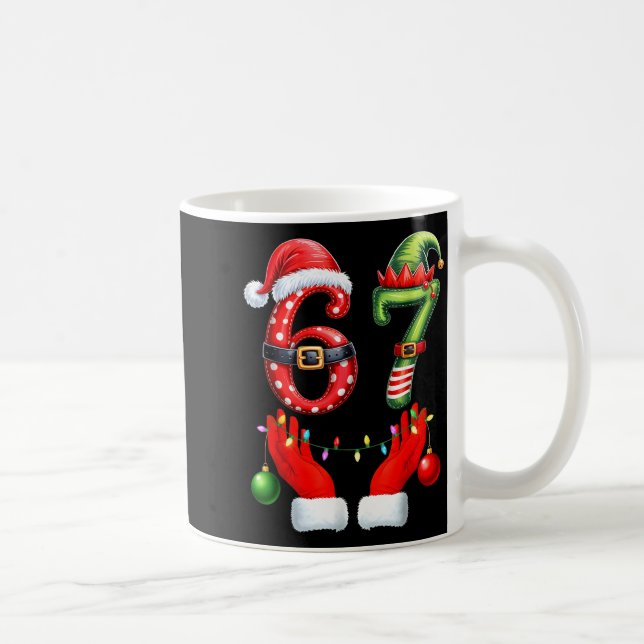 67 Christmas 6 7 Meme Pajamas Holiday Gen Alpha Sl Kaffeetasse (Rechts)