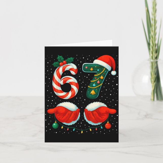 67 Christmas 6 7 Meme Pajamas Holiday Gen Alpha Sl Karte (Vorderseite)