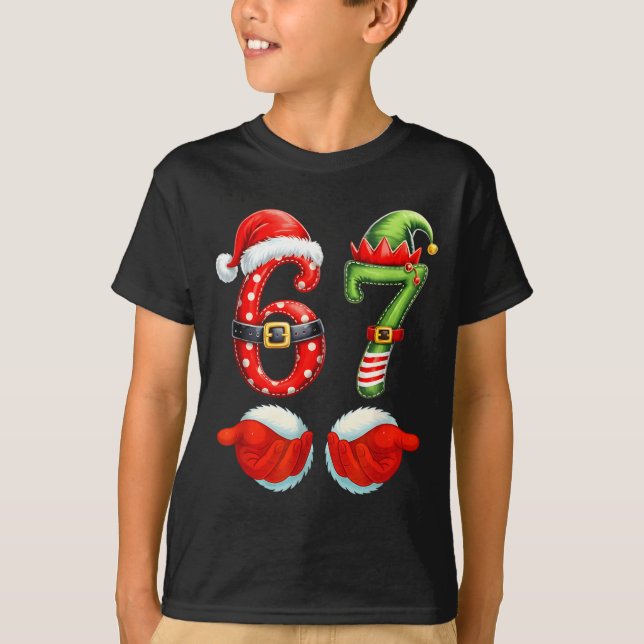 67 Christmas 6 7 Meme Pajamas Holiday Gen Alpha Sl T-Shirt (Vorderseite)