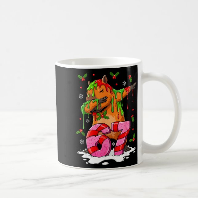 67 Christmas Funny 67 Brainrot Youth Kids Capybara Kaffeetasse (Rechts)