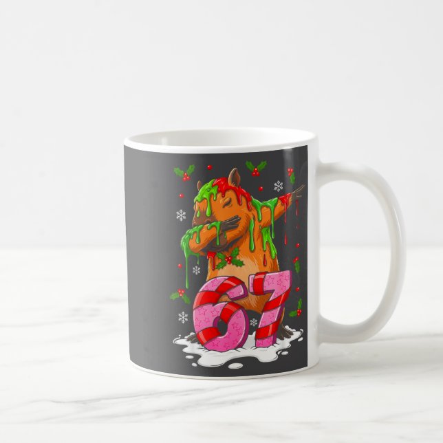 67 Christmas Funny 67 Brainrot Youth Kids Capybara Kaffeetasse (Rechts)