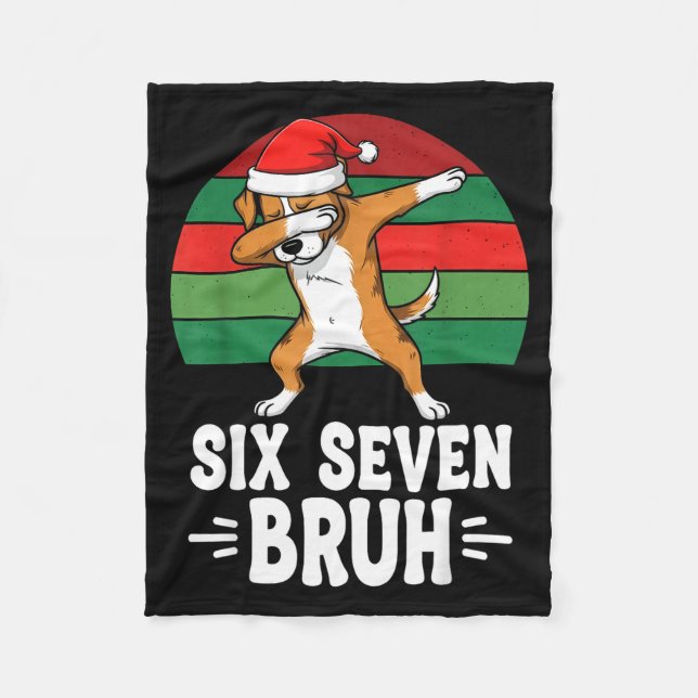 67 Christmas Funny 67 Brainrot Youth Kids Dog 67  Fleecedecke (Vorderseite)