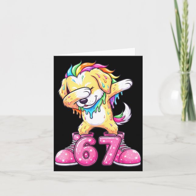 67 Christmas Funny 67 Brainrot Youth Kids Dog 67  Karte (Vorderseite)
