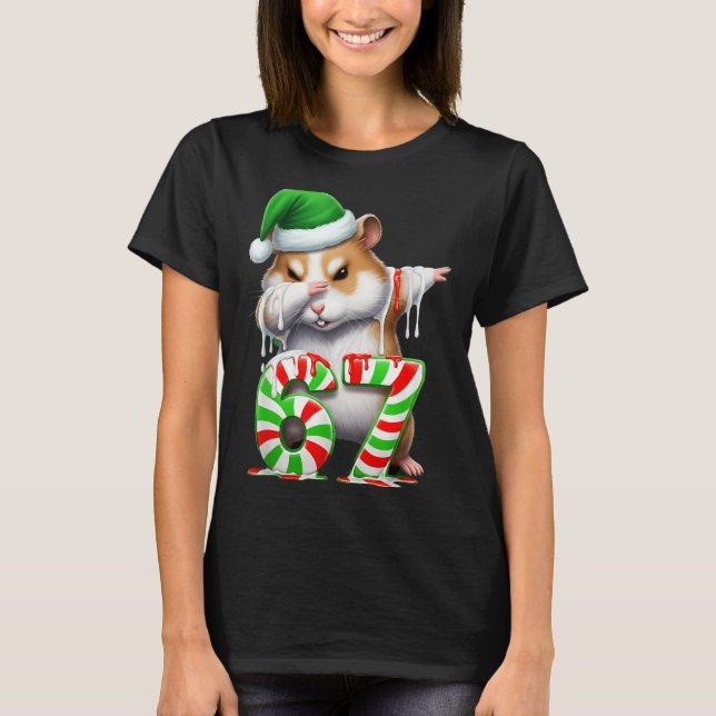 67 Christmas Funny 67 Brainrot Youth Kids Hamster  T-Shirt (Vorderseite)