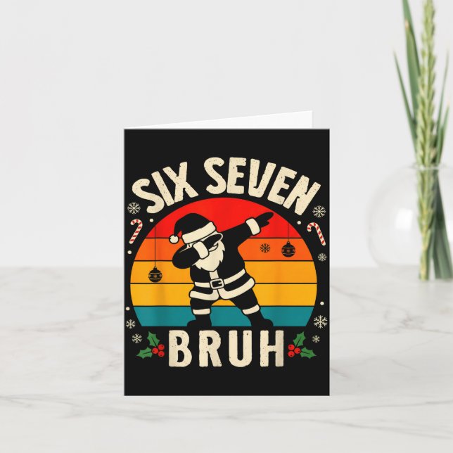 67 Christmas Funny 67 Meme Youth Kids Dabbing Sant Karte (Vorderseite)