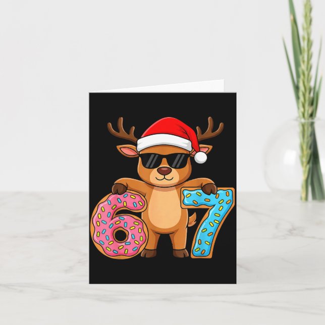 67 Christmas Funny 67 Meme Youth Kids Reindeer 67  Karte (Vorderseite)