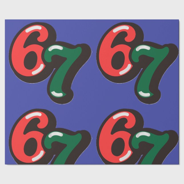 67 Christmas Funny Red & Green Wrapping Paper Geschenkpapier (Saum)