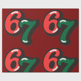 67 Christmas Funny Red & Green Wrapping Paper Geschenkpapier