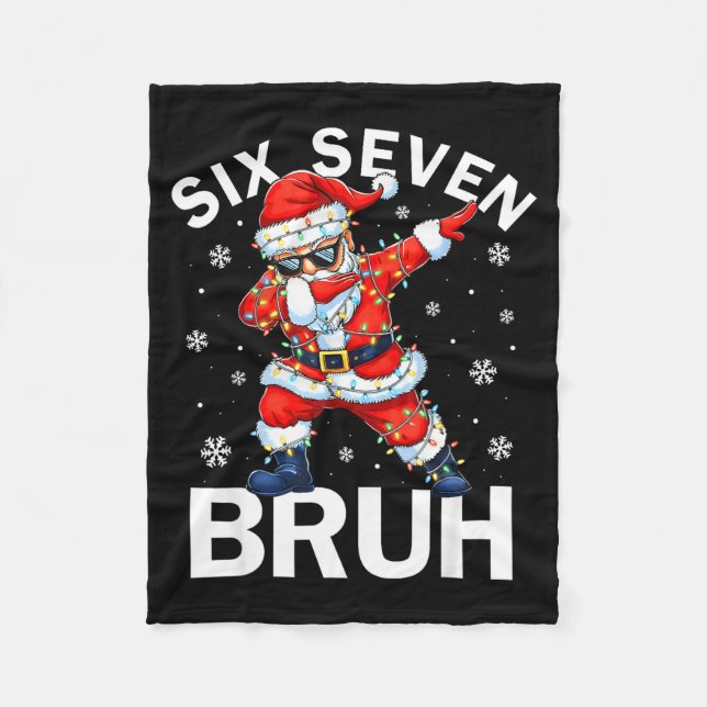 67 Christmas Funny Six Seven Bruh Meme Dabbing San Fleecedecke (Vorderseite)