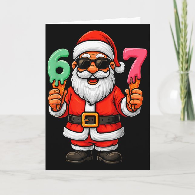67 Christmas Funny Six Seven Ice Cream Meme 67 Chr Karte (Vorderseite)