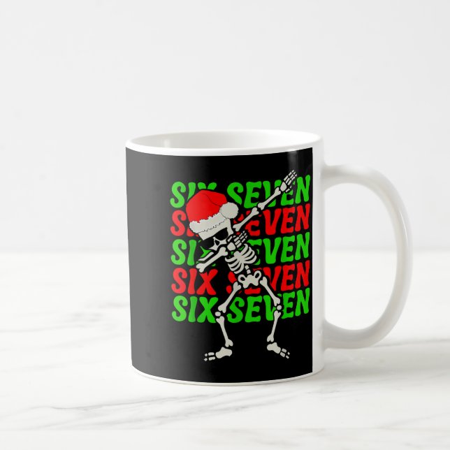 67 Christmas Funny Six Seven Meme Brainrot Dabbing Kaffeetasse (Rechts)