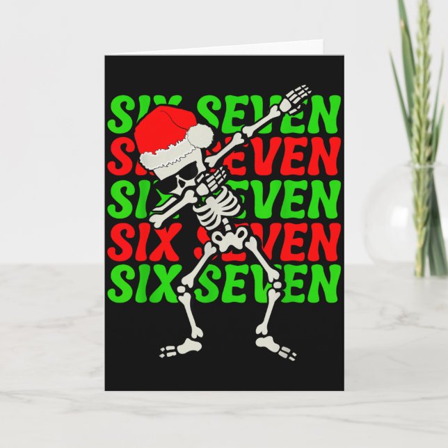 67 Christmas Funny Six Seven Meme Brainrot Dabbing Karte (Vorderseite)