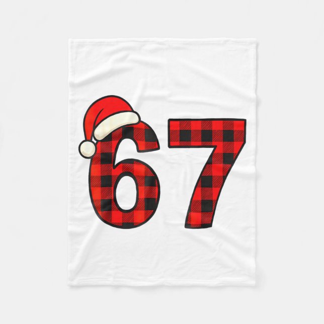 67 Christmas Funny Six Seven Meme Brainrot Plaid S Fleecedecke (Vorderseite)