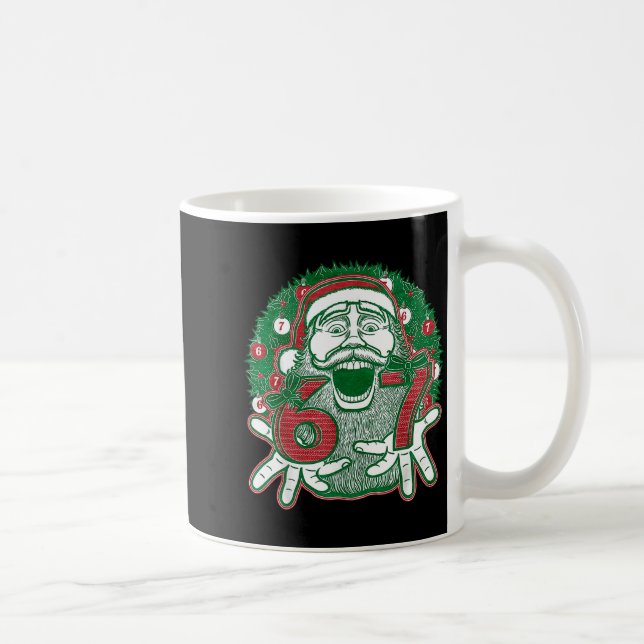 67 Christmas Funny Six Seven Meme Brainrot Santa C Kaffeetasse (Rechts)