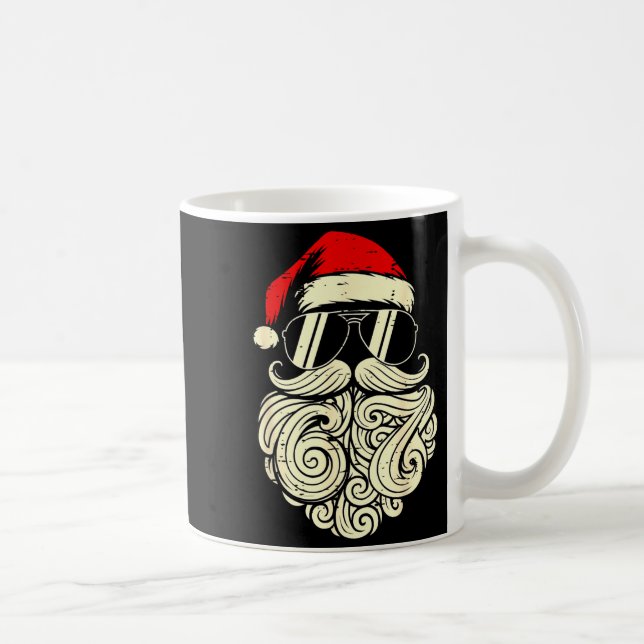67 Christmas Funny Six Seven Meme Santa Face Shirt Kaffeetasse (Rechts)