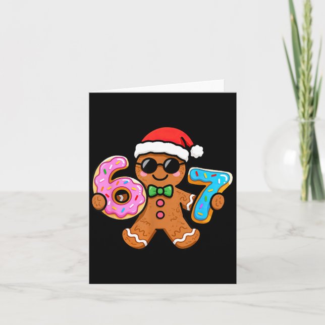 67 Christmas Gingerbread Six Seven Meme Gen Alpha  Karte (Vorderseite)