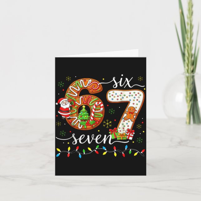 67 Christmas Gingerbreadman 6 7 Meme Xmas 67  Karte (Vorderseite)