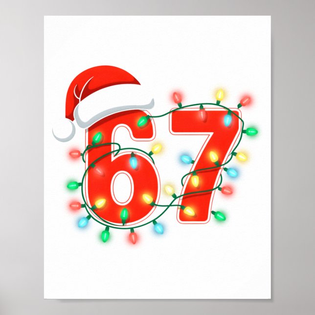 67 Christmas Lights Meme Saying 6 7 Costume Xmas L Poster (Vorne)