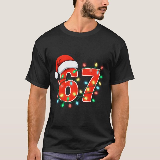67 Christmas Lights Meme Saying 6 7 Costume Xmas L T-Shirt (Vorderseite)