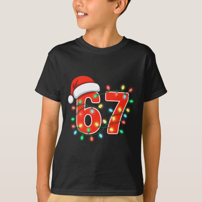 67 Christmas Lights Meme Saying 6 7 Costume Xmas L T-Shirt (Vorderseite)
