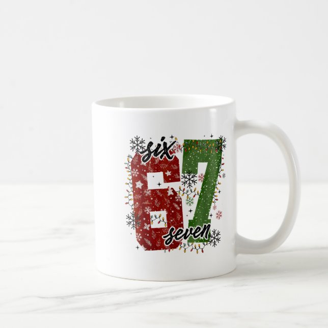 67 Christmas Meme 6 7 Numbers Six Seven Funny Kids Kaffeetasse (Rechts)