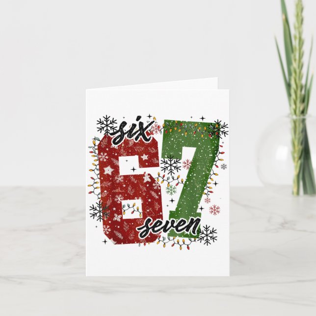 67 Christmas Meme 6 7 Numbers Six Seven Funny Kids Karte (Vorderseite)