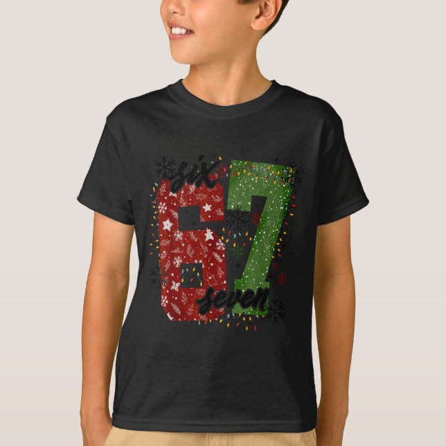 67 Christmas Meme 6 7 Numbers Six Seven Funny Kids T-Shirt (Vorderseite)
