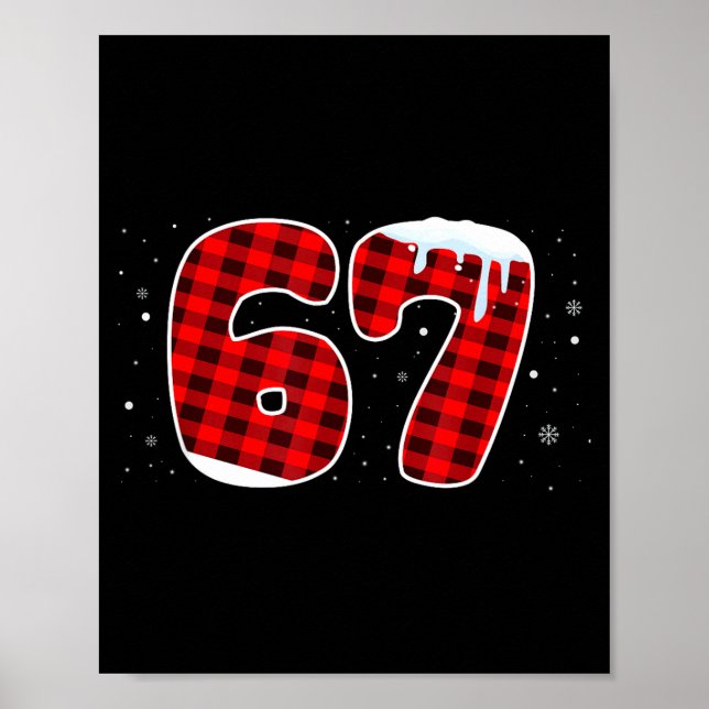 67 Christmas Meme 6 7 Numbers Six Seven Funny Xmas Poster (Vorne)