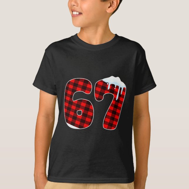 67 Christmas Meme 6 7 Numbers Six Seven Funny Xmas T-Shirt (Vorderseite)