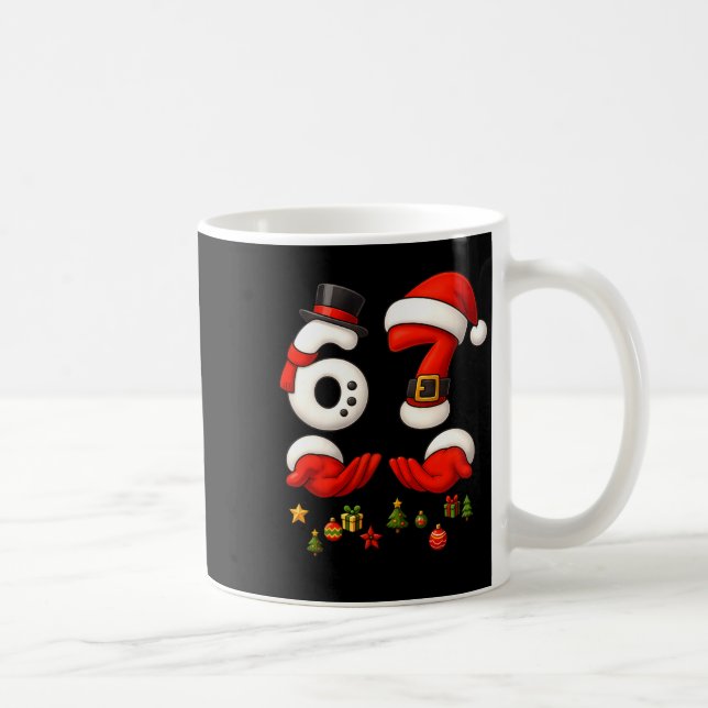 67 Christmas Meme Funny 6 7 Hands Gen Alpha Slang  Kaffeetasse (Rechts)