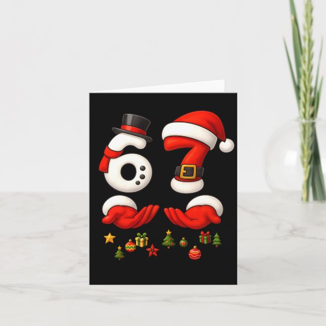67 Christmas Meme Funny 6 7 Hands Gen Alpha Slang  Karte (Vorderseite)