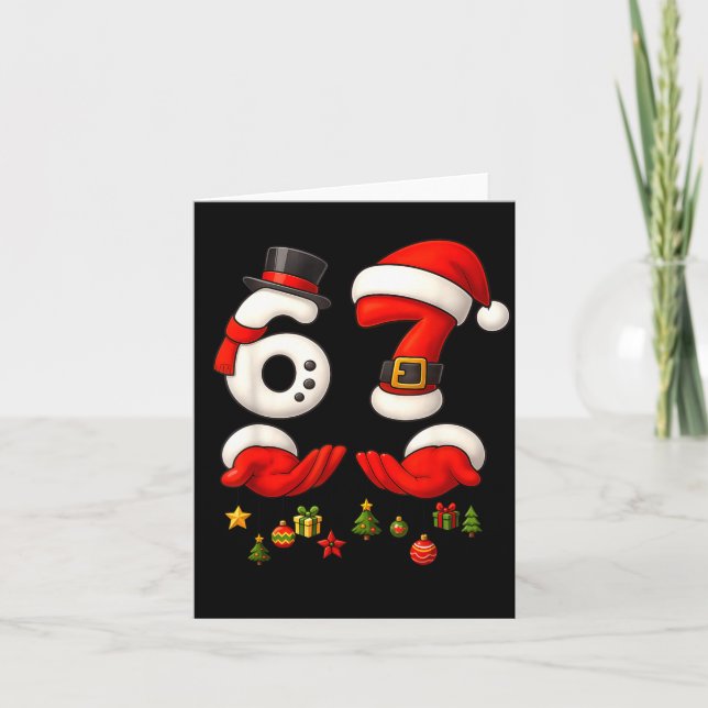 67 Christmas Meme Funny 6 7 Hands Gen Alpha Slang  Karte (Vorderseite)