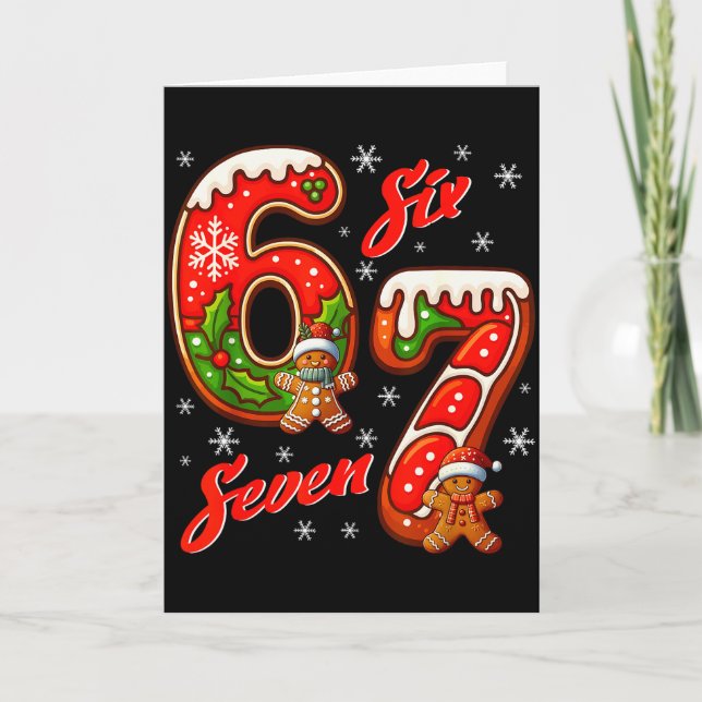 67 Christmas Meme Saying 6 7 Meme Costume Xmas  Karte (Vorderseite)