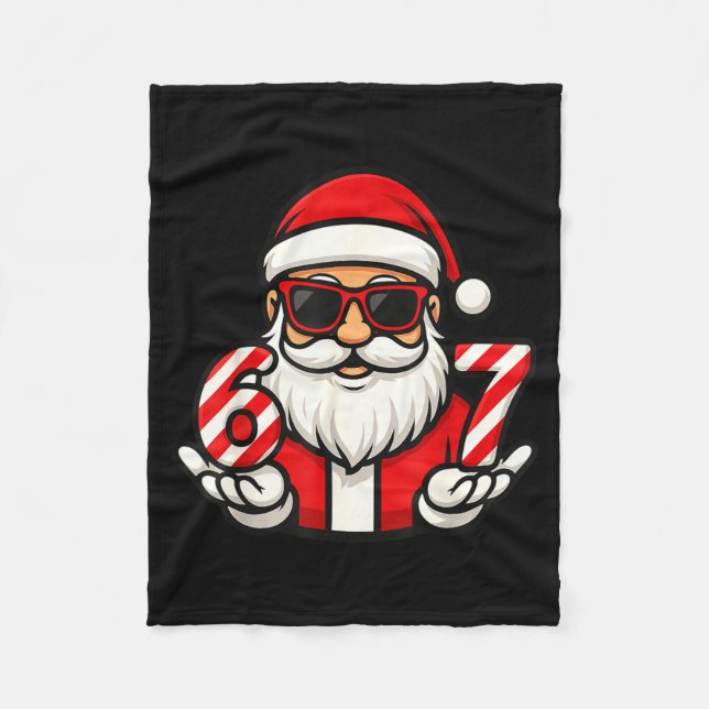 67 Christmas Meme Six Funny Santa  Fleecedecke (Vorderseite)