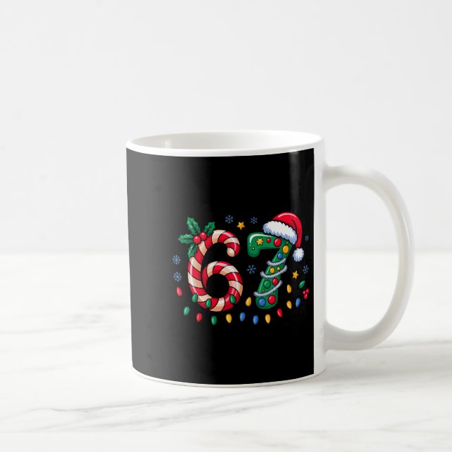 67 Christmas Meme Six Seven Xmas Funny Boys Girls  Kaffeetasse (Rechts)