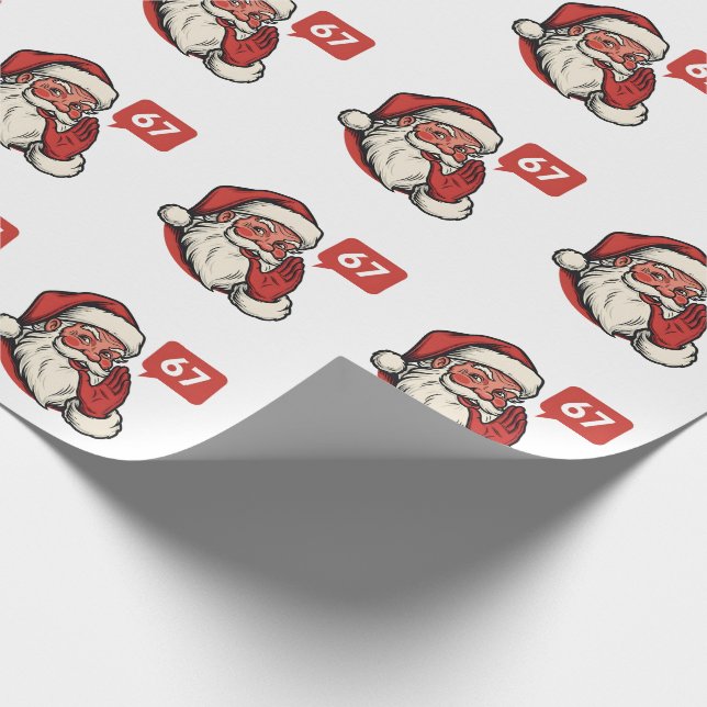 67 Christmas Merry Six Seven Brainrot Santa Claus Geschenkpapier (Ecke)