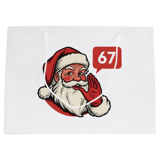 67 Christmas Merry Six Seven Brainrot Santa Claus Große Geschenktüte (Vorderseite)
