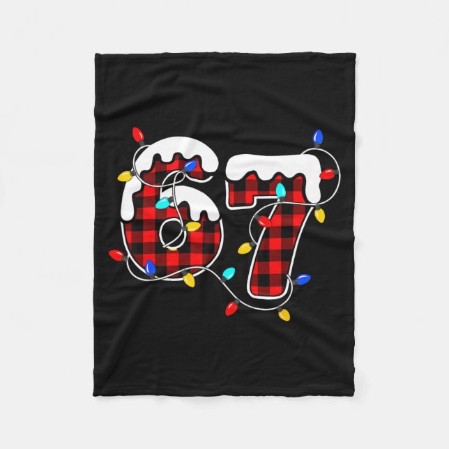 67 Christmas Red Plaid 6 7 Six Seven Boys Christma Fleecedecke (Vorderseite)