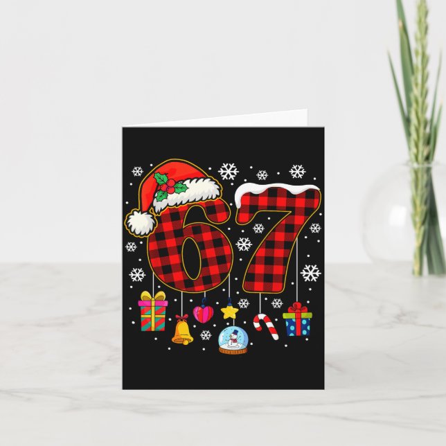 67 Christmas Red Plaid 6 7 Six Seven Boys Christma Karte (Vorderseite)