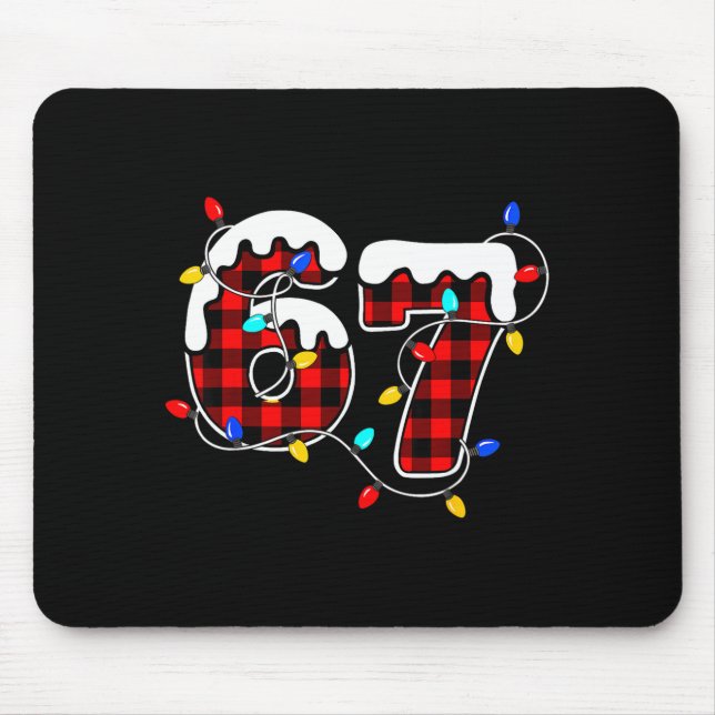67 Christmas Red Plaid 6 7 Six Seven Boys Christma Mousepad (Vorne)