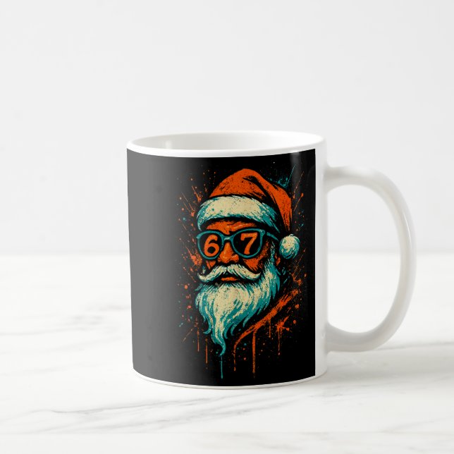67 Christmas Santa Face 6 7 Meme Six Seven Teen Bo Kaffeetasse (Rechts)