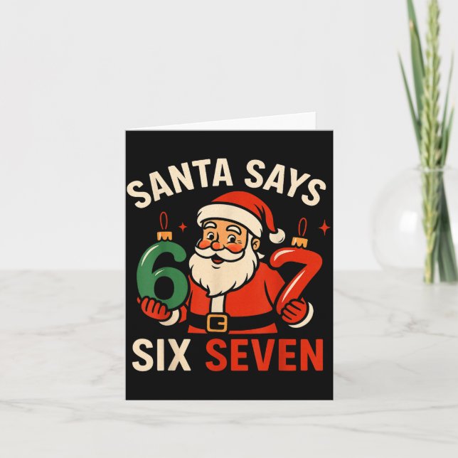 67 Christmas Santa Six Seven 6 7 Meme Boy Girls Ki Karte (Vorderseite)