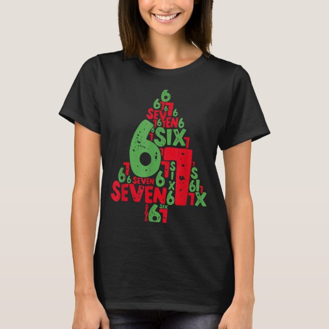 67 Christmas Tree Holiday Six Seven Meme Brainrot  T-Shirt (Vorderseite)