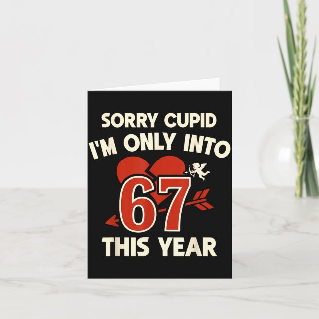 67 Cud Valentine Meme, Funny Anti-valentine Graphi Karte (Vorderseite)